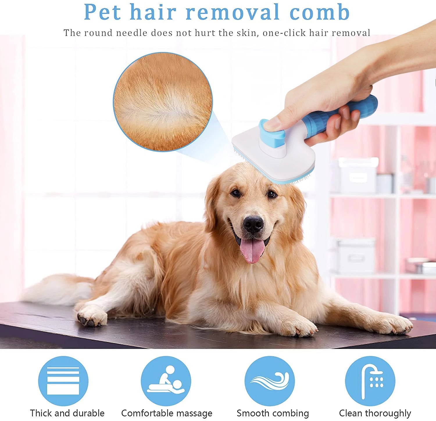 Dog Hair Remover Brush – Cat & Dog Grooming Comb