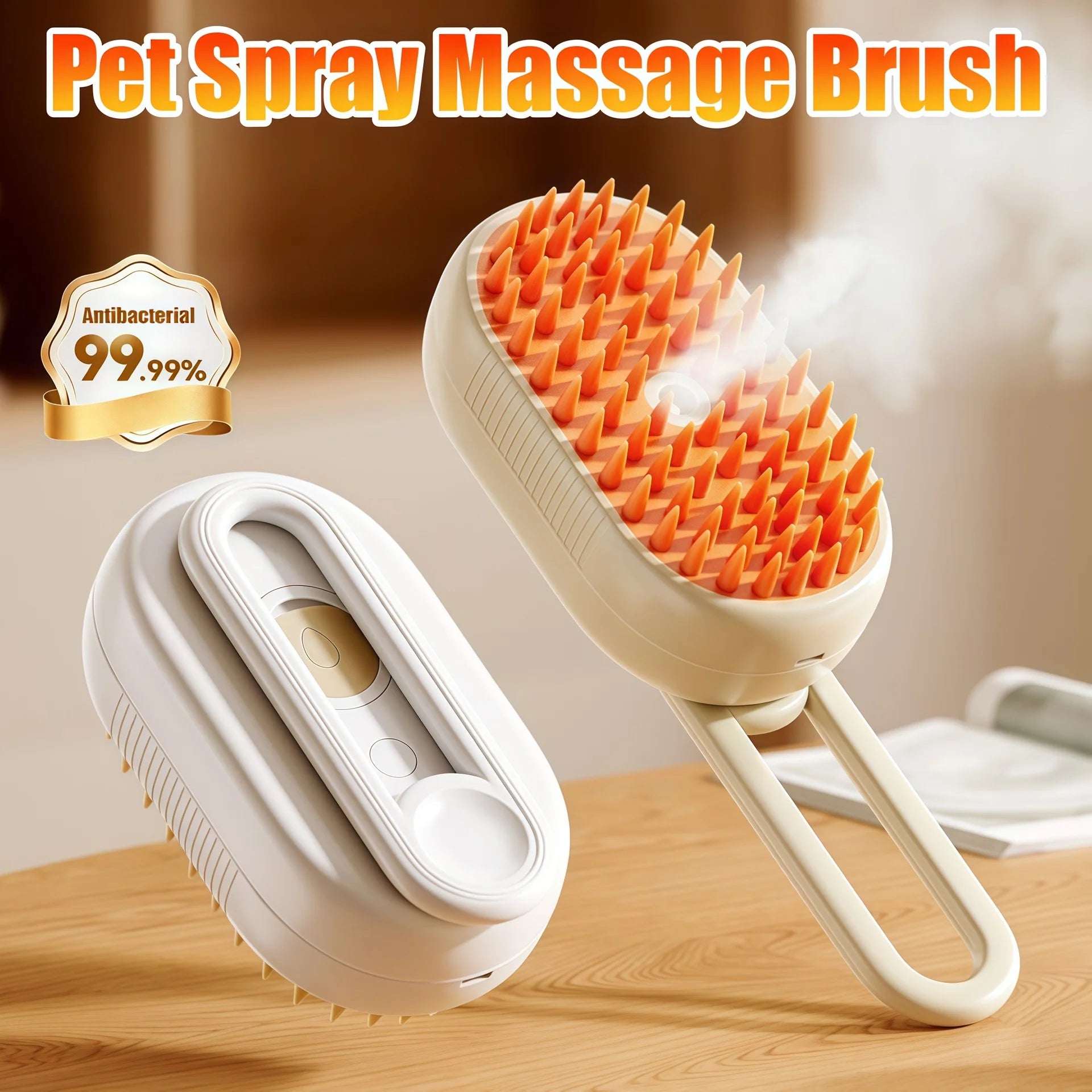 3-in-1 Pet Spray & Massage Brush – Cat & Dog Grooming Tool