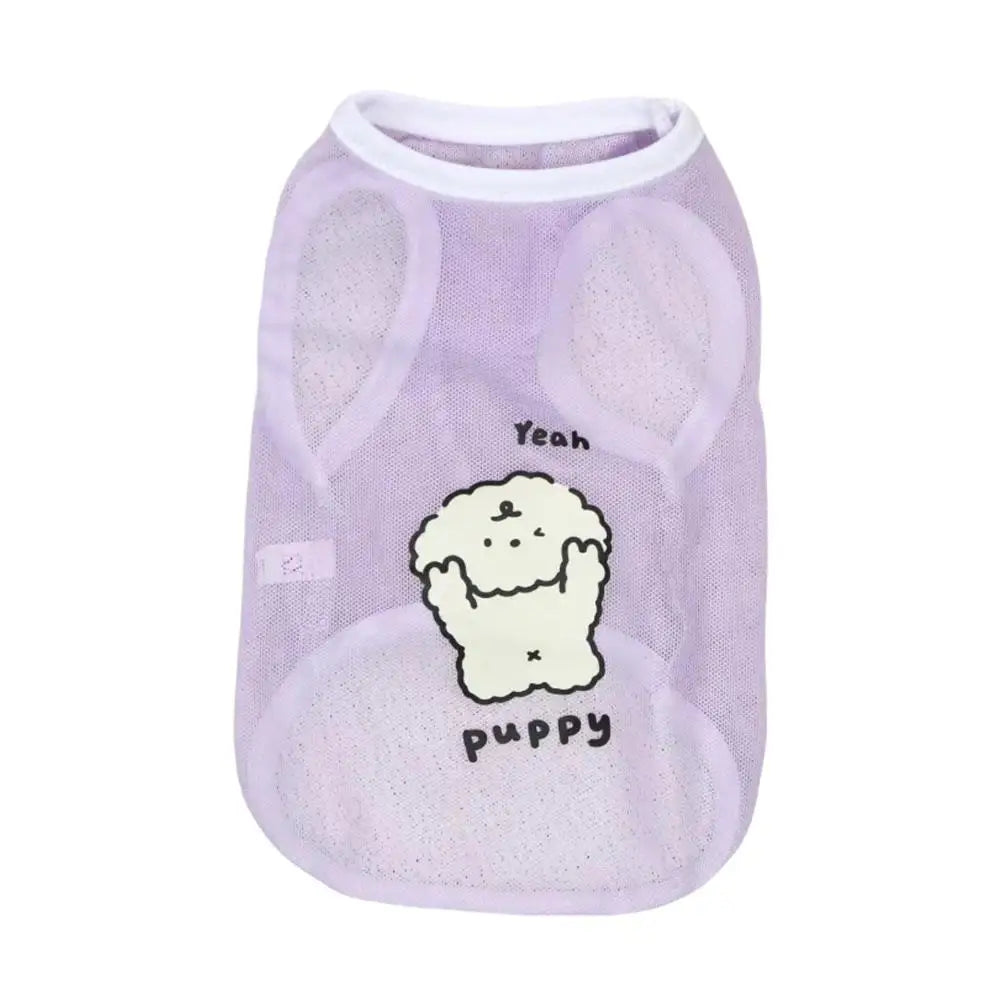 Cute Mesh Pet Tank Top – Breathable Summer Clothes for Dogs & Cats