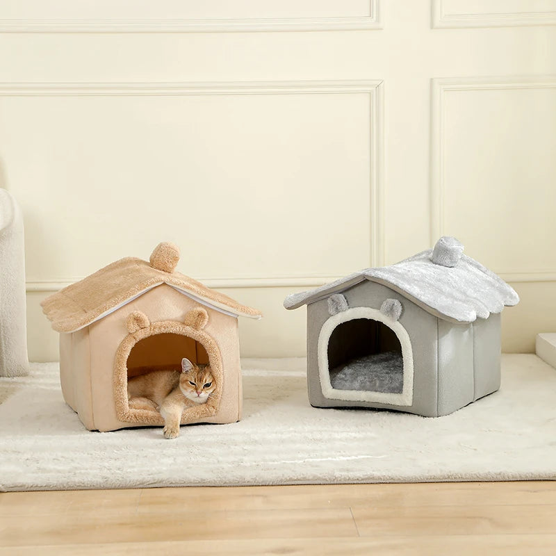 Foldable Pet House – Removable Washable Cat & Puppy Cave