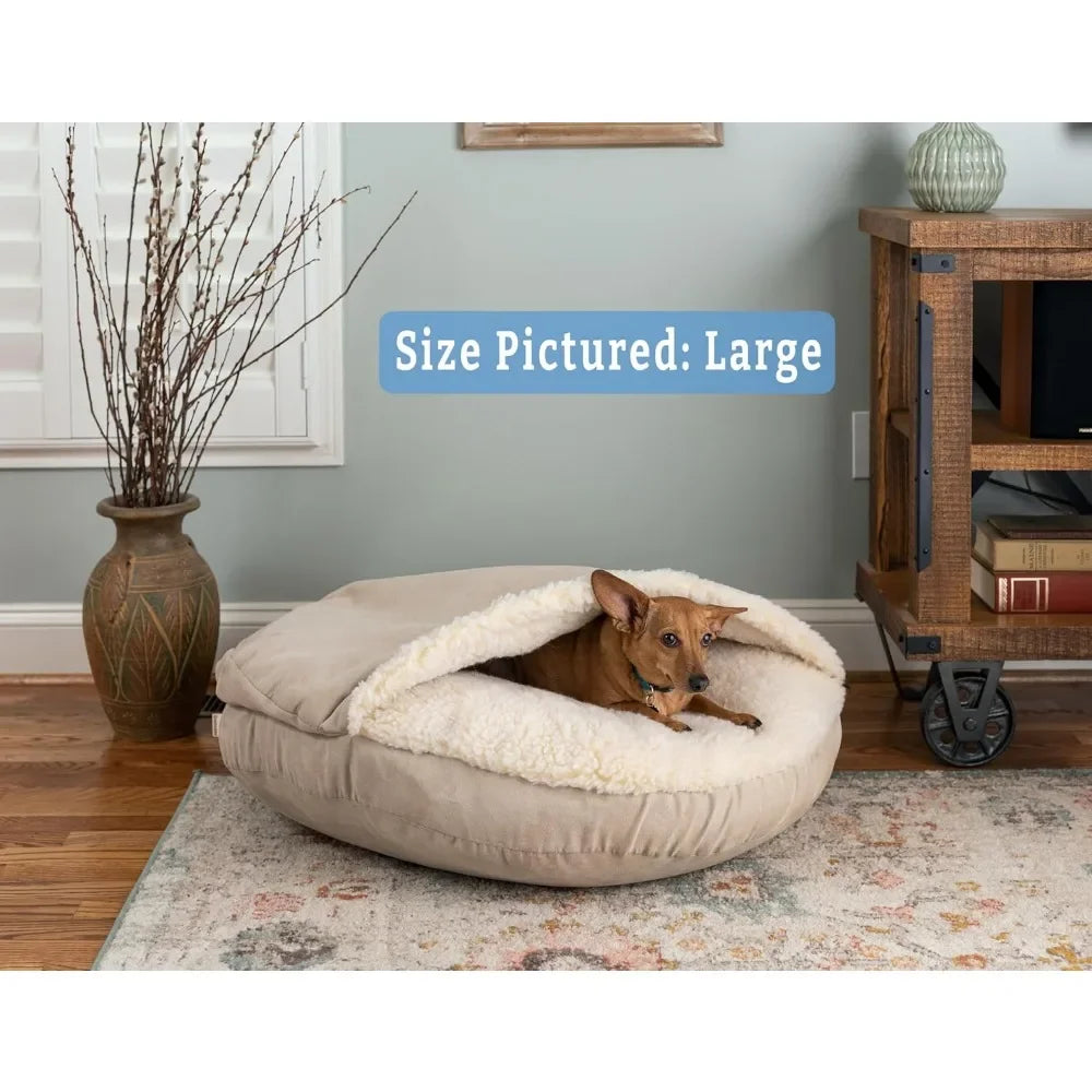 Luxury Microsuede Cozy Cave Pet Bed – Extra Large