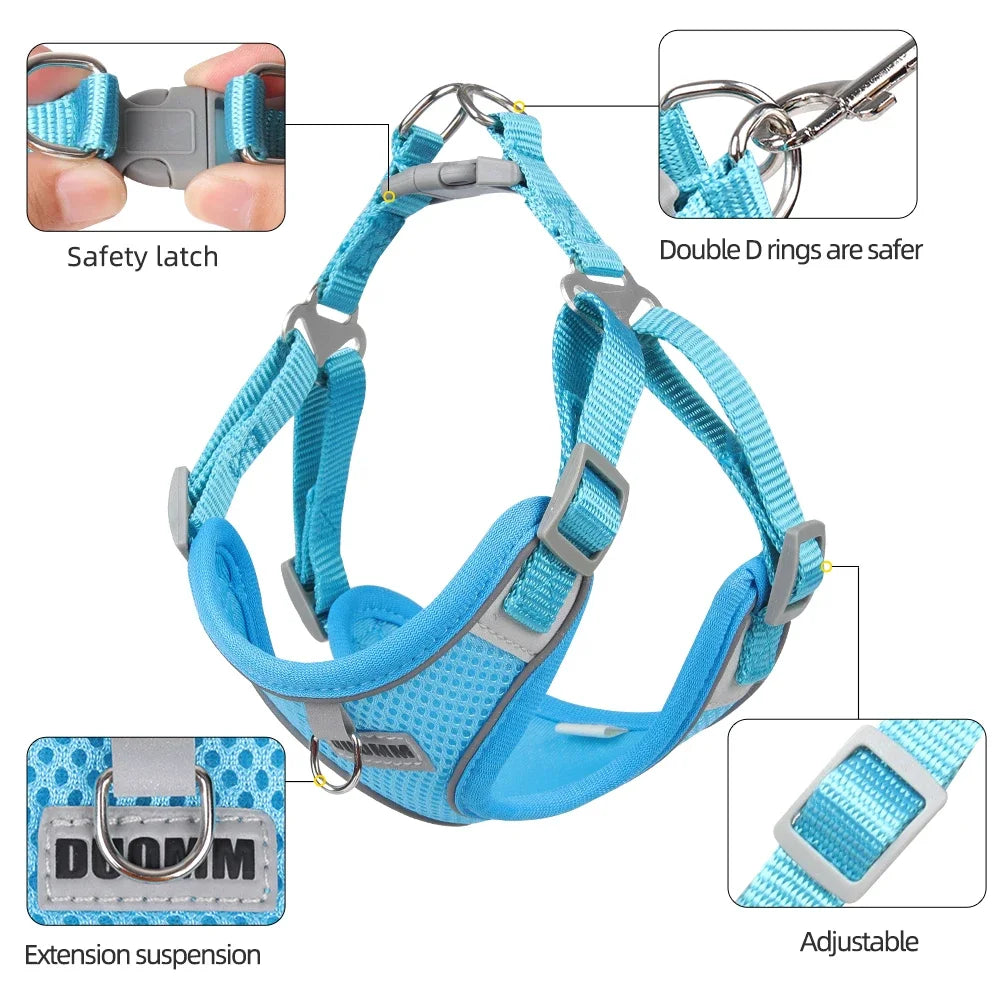 Reflective Dog Harness & Leash Set – Small & Medium Pets