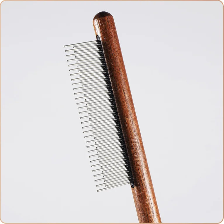 Solid Wood Pet Comb – Cat & Dog Hair Removal