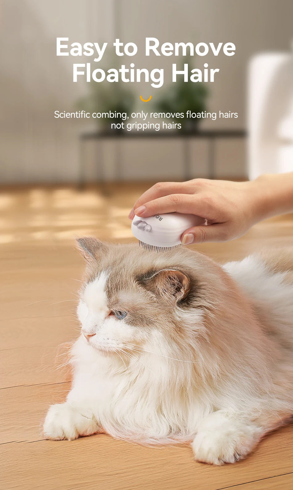 ROJECO Electric Pet Steam Comb – Cat & Dog Hair Removal