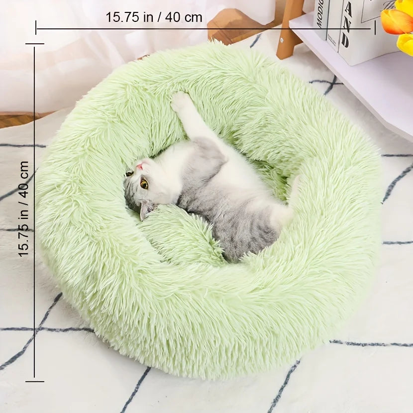 Plush Round Cat & Dog Bed