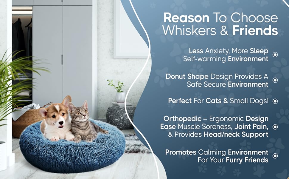 Round Plush Pet Bed – Self-Warming Soft Cushion for Cats & Dogs