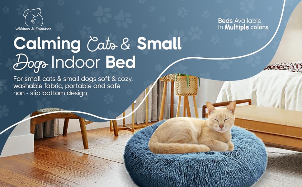 Round Plush Pet Bed – Self-Warming Soft Cushion for Cats & Dogs